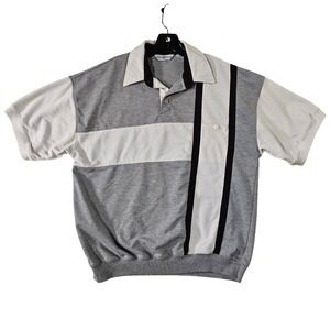 Vintage 90s Justin Blake Mens Short Sleeve Polo Shirt Preppy‎ Colorblock Size L